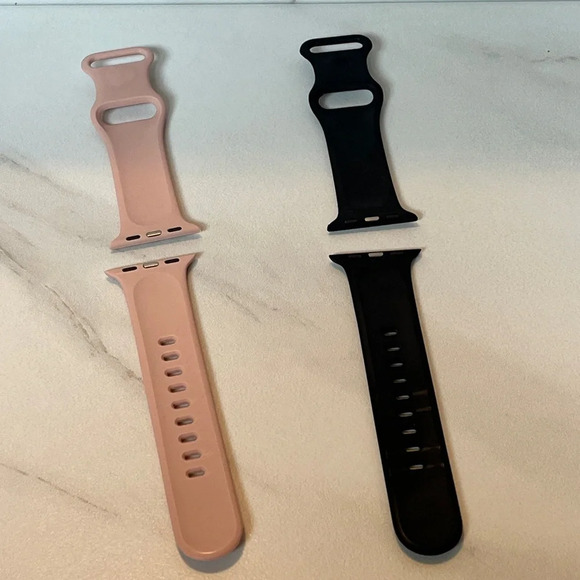 Light Pink and Black Apple Watch Bands - Picture 2 of 3